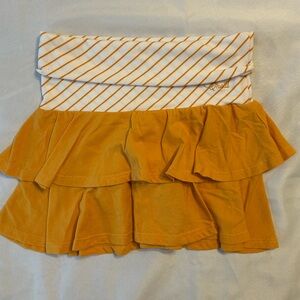 Y2K Era O’Neill Orange Striped Ruffle Skirt